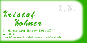 kristof wohner business card